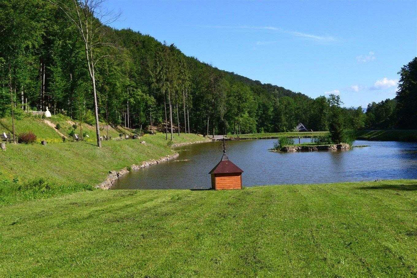 Озеро в парку Готель Voevodyno Resort Закарпаття - Озеро в парку
