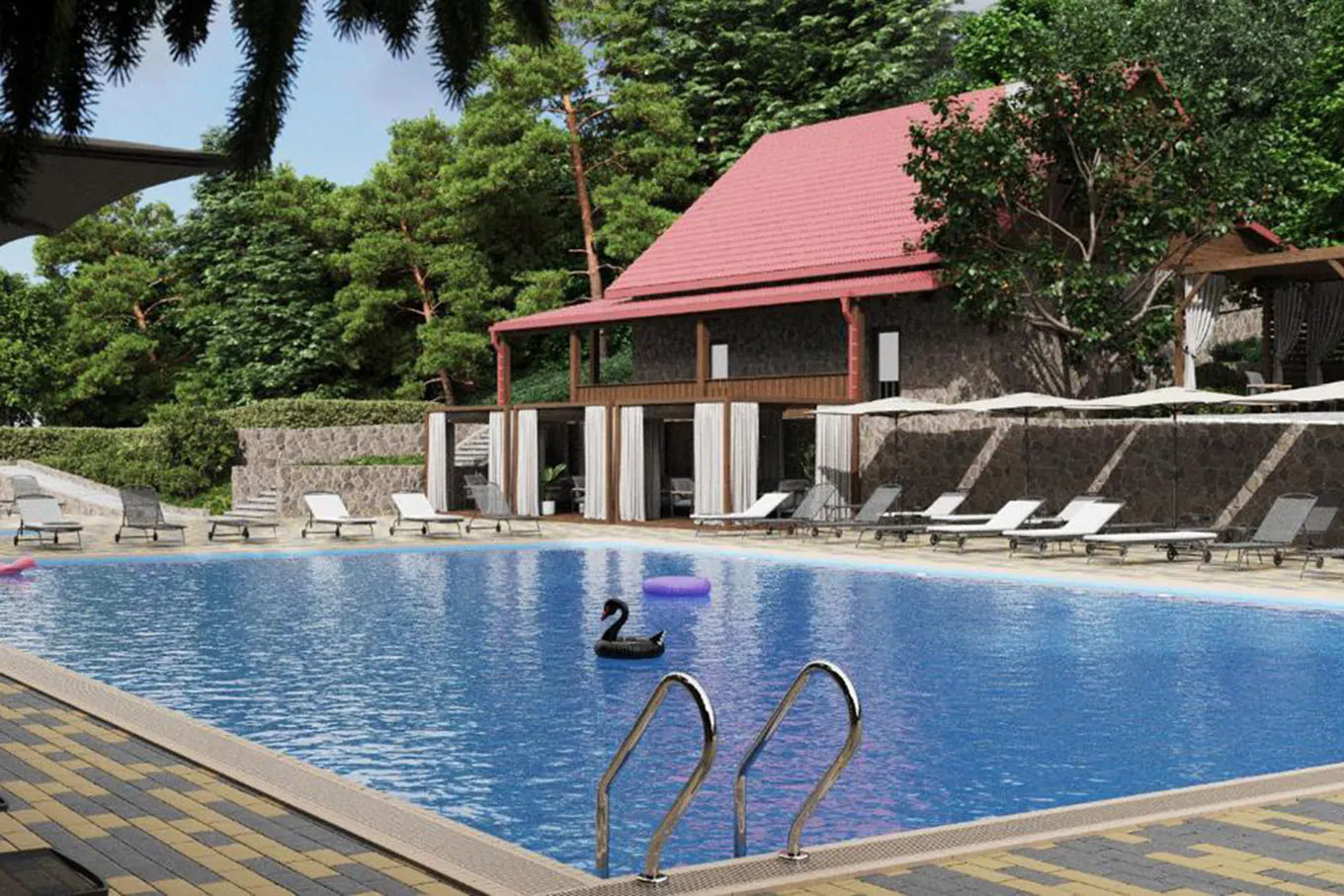 Басейн відкритий Готель Voevodyno Resort Закарпаття - Басейн відкритий